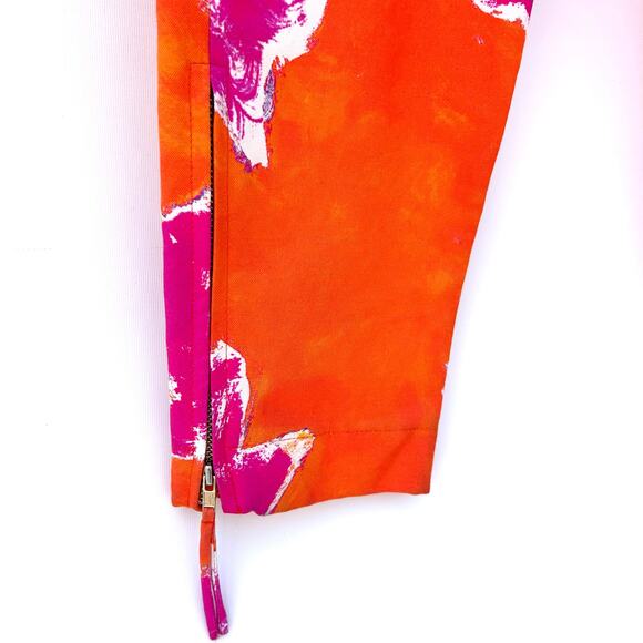 Prabal Gurung Floral Cargo Pants Orange Pink Drop Crotch 28 Streetwear - Picture 12 of 14